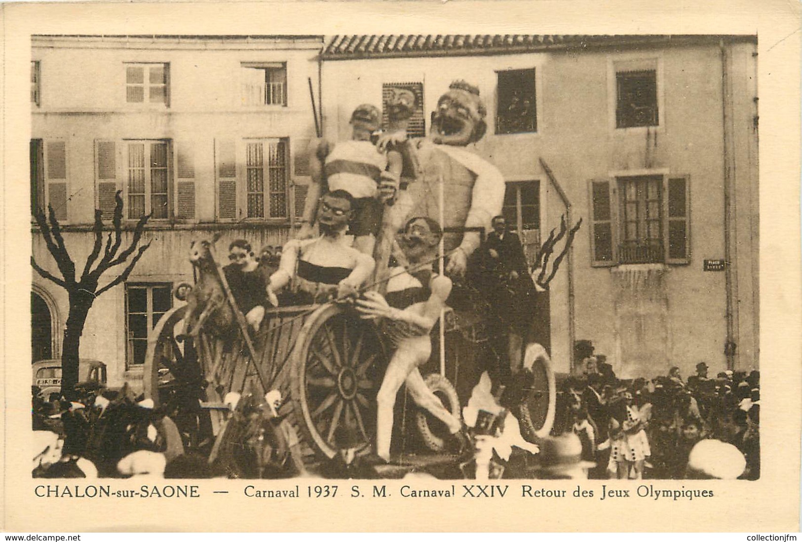 / CPA FRANCE 71 "Chalon Sur Saône, Carnaval 1937, Retour Des Jeux Olympiques" / JO - Chalon Sur Saone