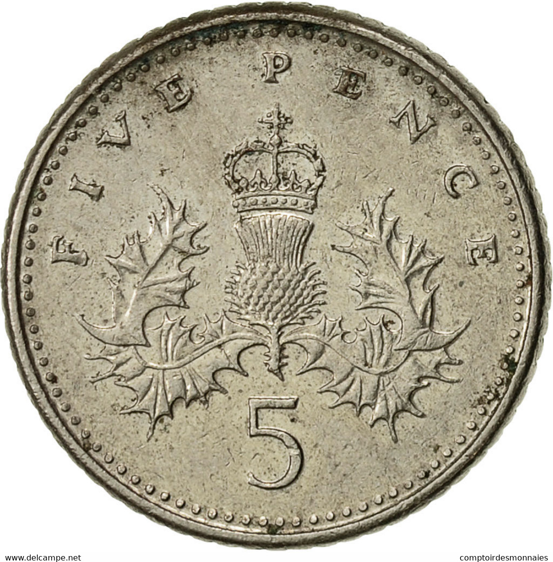 Grande-Bretagne, Elizabeth II, 5 Pence, 1990, TB+, Copper-nickel, KM:937b - 5 Pence & 5 New Pence