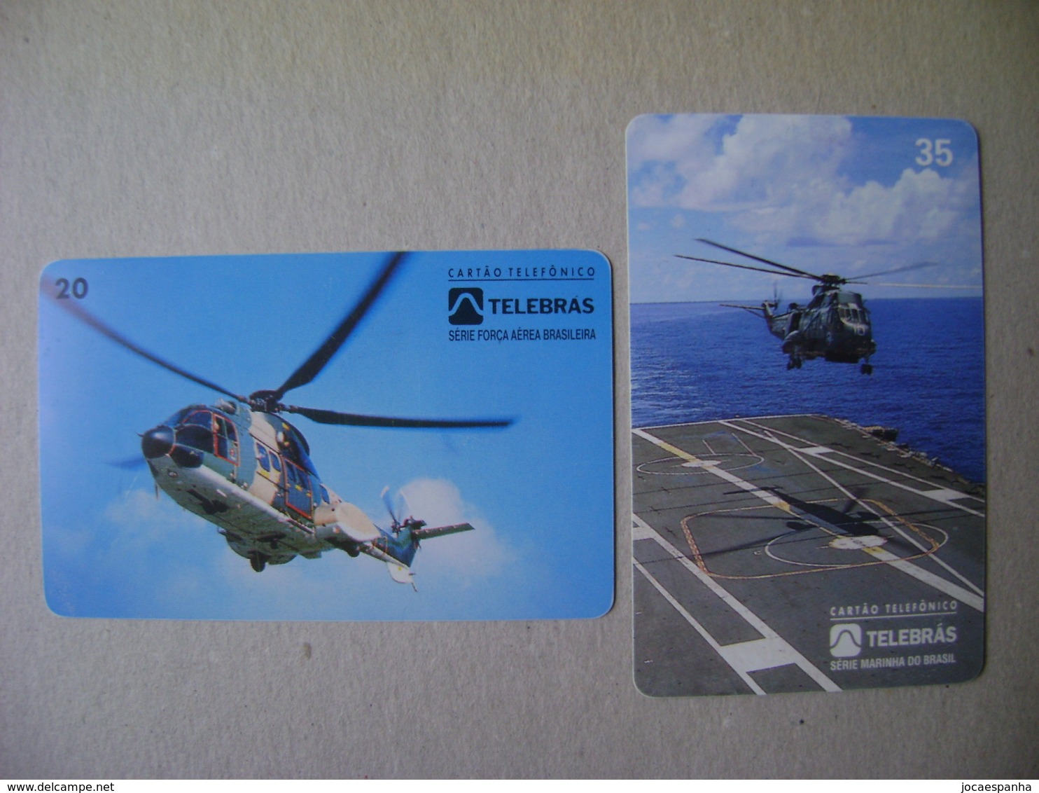 2 TELEPHONE CARDS OF HELICOPTERS (BRAZIL) - Avions