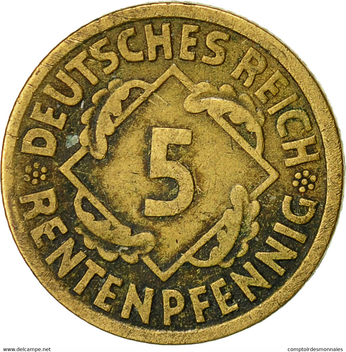 Allemagne, République De Weimar, 5 Rentenpfennig, 1924, Hambourg, TTB - 5 Rentenpfennig & 5 Reichspfennig