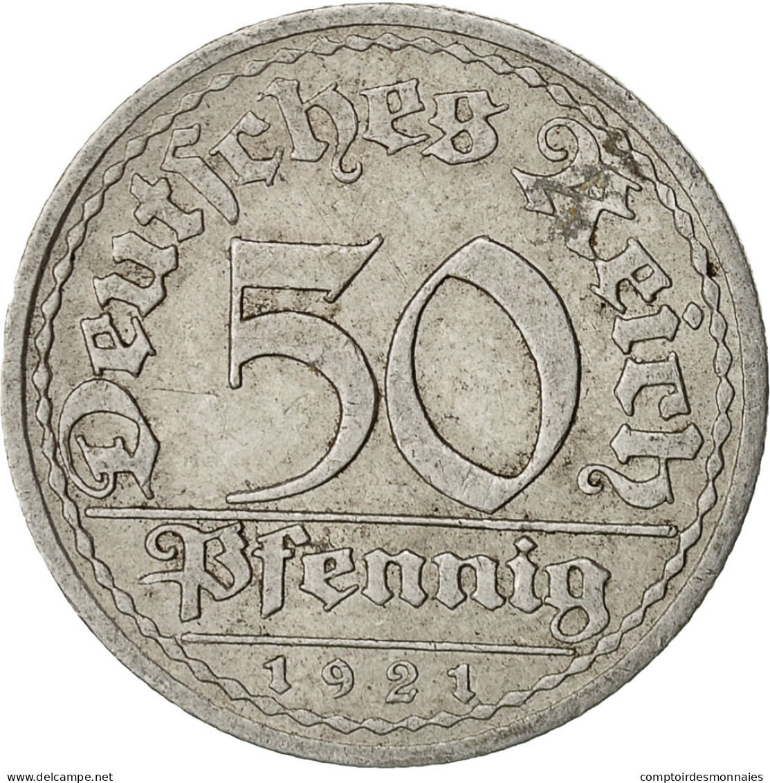 Allemagne, République De Weimar, 50 Pfennig, 1921, Berlin, TB+, Aluminium - 50 Rentenpfennig & 50 Reichspfennig