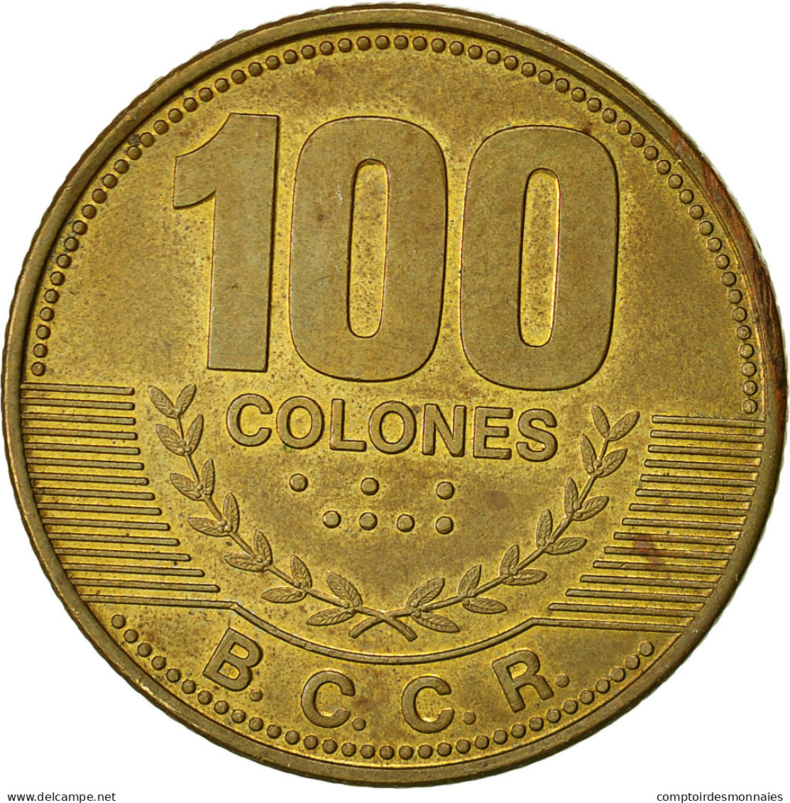 Costa Rica, 100 Colones, 2007, TTB, Brass Plated Steel, KM:240a - Costa Rica