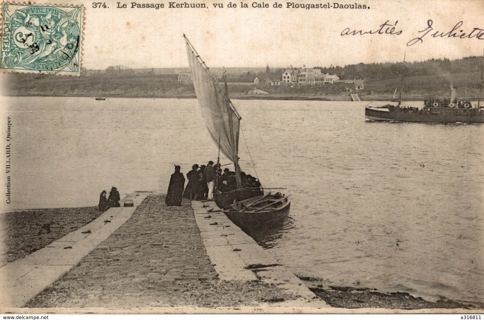 LE PASSAGE KERHUON VU DE LA CALE DE PLOUGASTEL DAOULAS - Daoulas