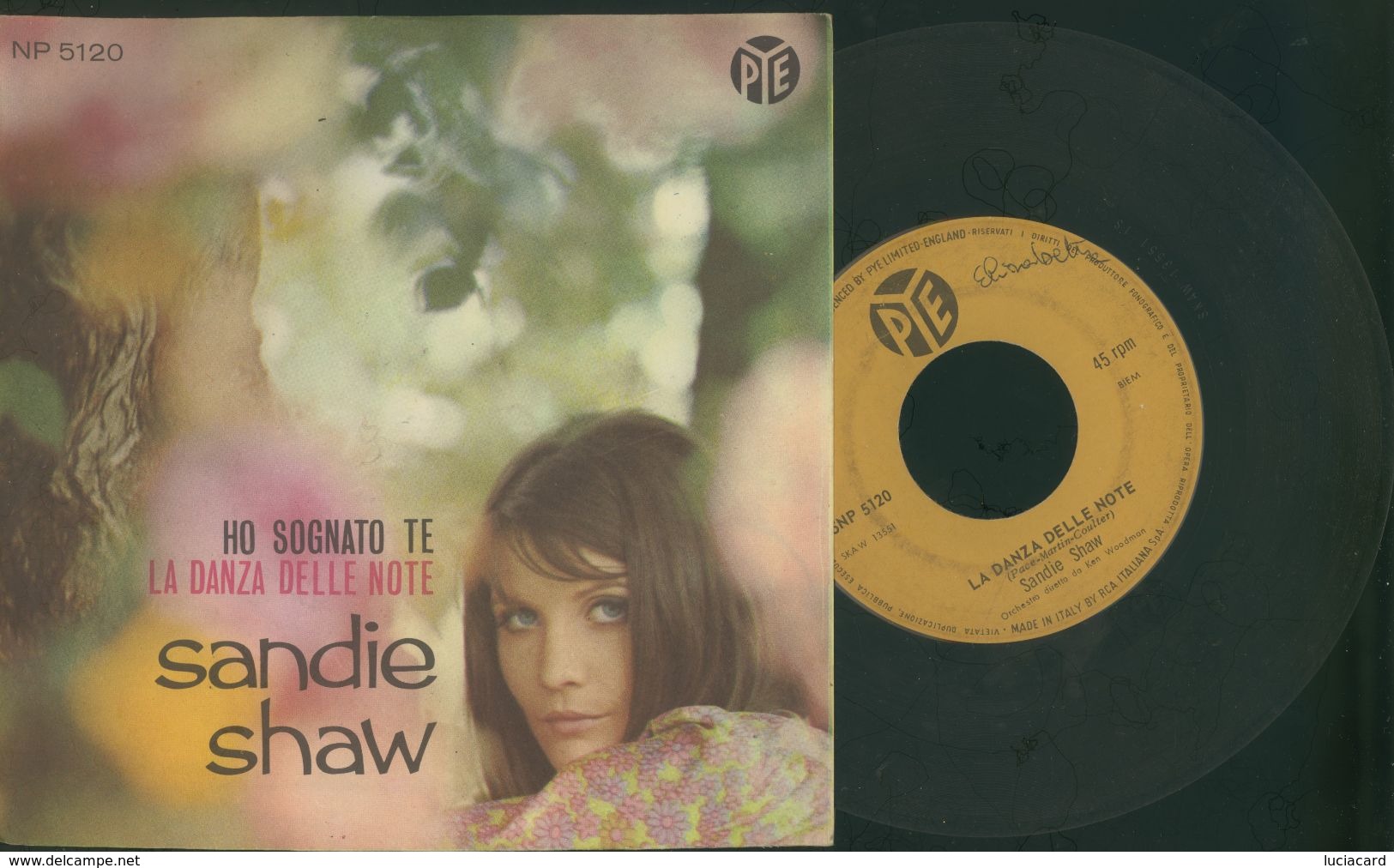 SANDIE SHAW -HO SOGNATO TE -LA DANZA DELLE NOTE -DISCO VINILE 45 GIRI - Altri - Musica Italiana