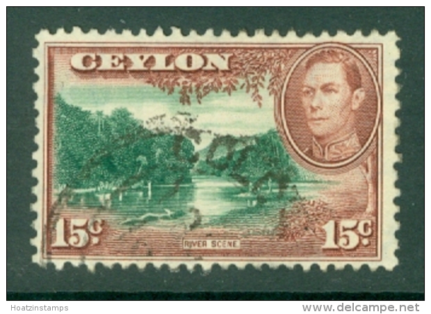 Ceylon: 1938/49   KGVI - Pictorial  SG390a   15c  [Wmk Upright]   Used - Ceylon (...-1947)
