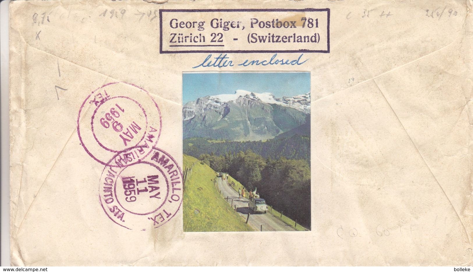 Arbres - Liechtenstein - Lettre Recom De 1959 - Oblit Schaan - Exp Vers Amarillo - Valeur 35 € +++ - Lettres & Documents