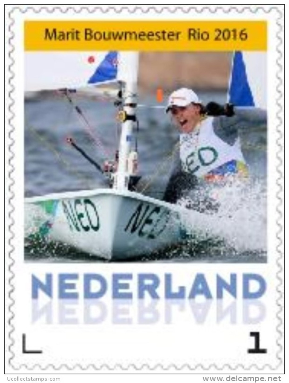 Nederland  2016  Olympische Spelen Goud Olympics  M Bouwmeester Sailing Postsfris/neuf/mnh - Timbres Personnalisés