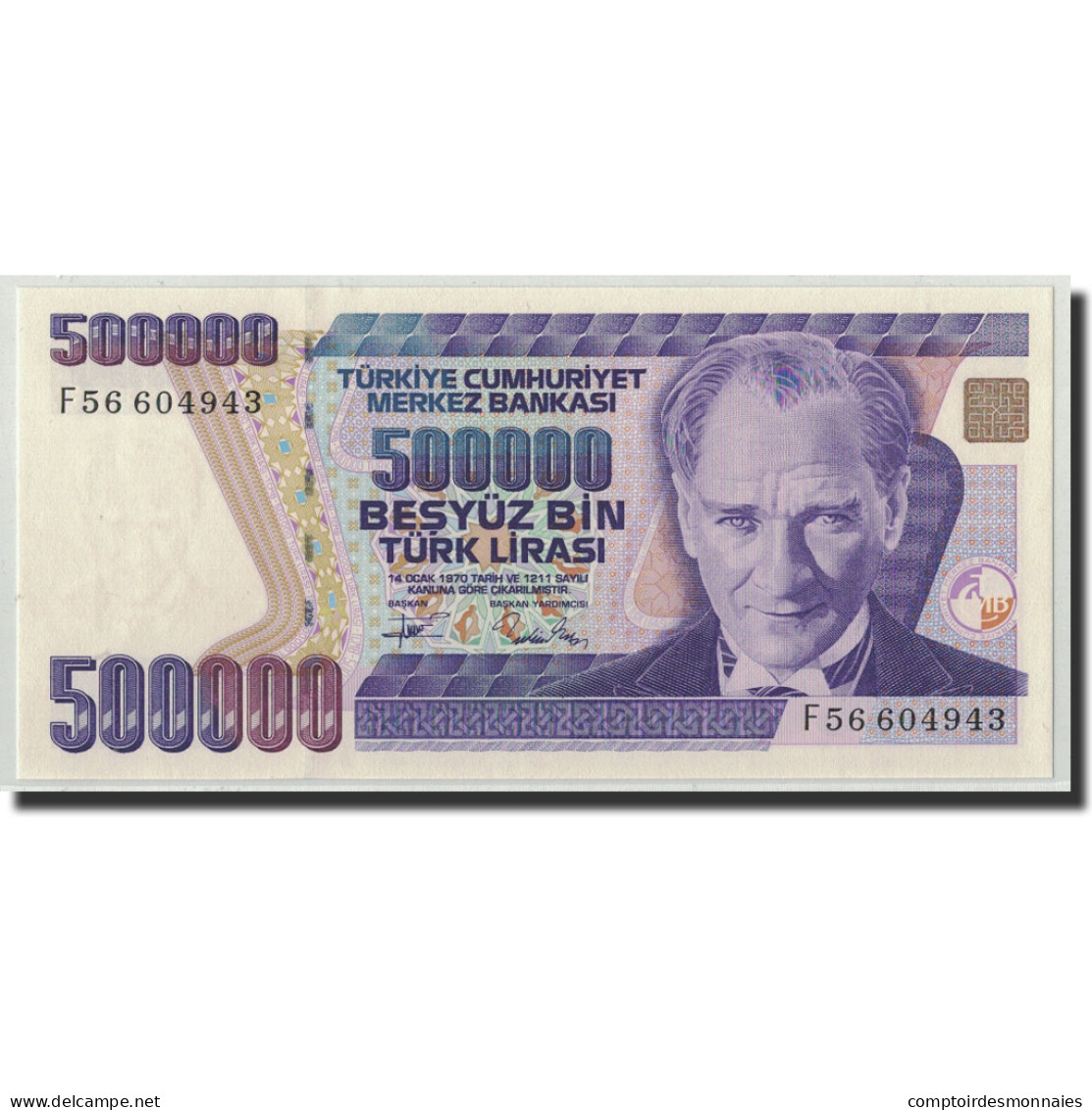 Billet, Turquie, 500,000 Lira, L.1970 (1993), KM:208, NEUF - Turquie