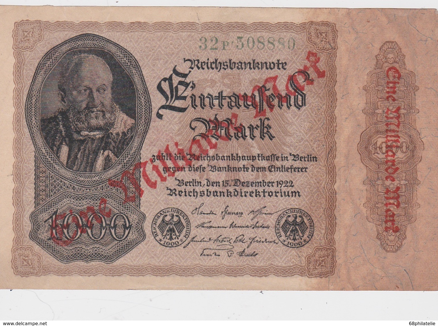 ALLEMAGNE 1922 REICHSBANKNOTE 1 MILLIARDE  MARK - 1 Milliarde Mark