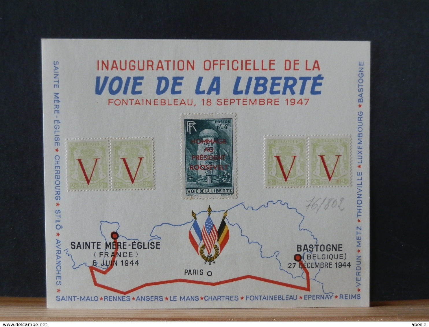 76/802  DOC. FRANCO-BELGE 1947 - Covers & Documents