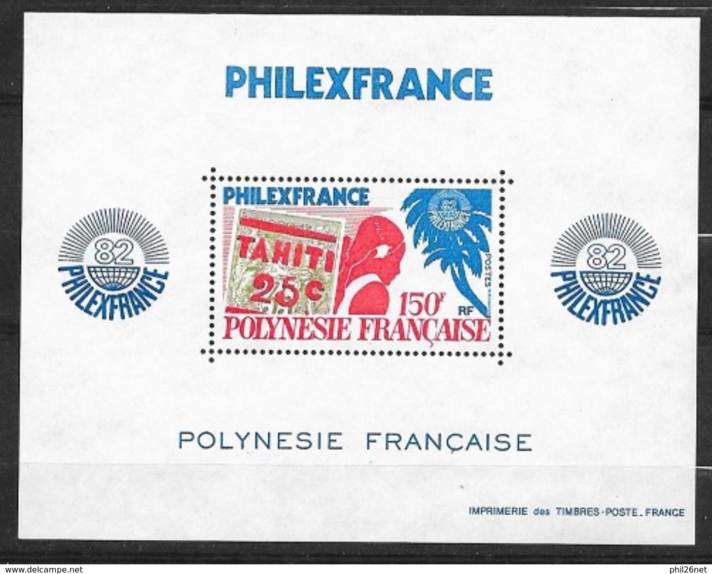 Polynésie Bloc N° 6  Philexfrance Timbre Sur Timbre Neuf * * TB = MNH VF     - Blocchi & Foglietti