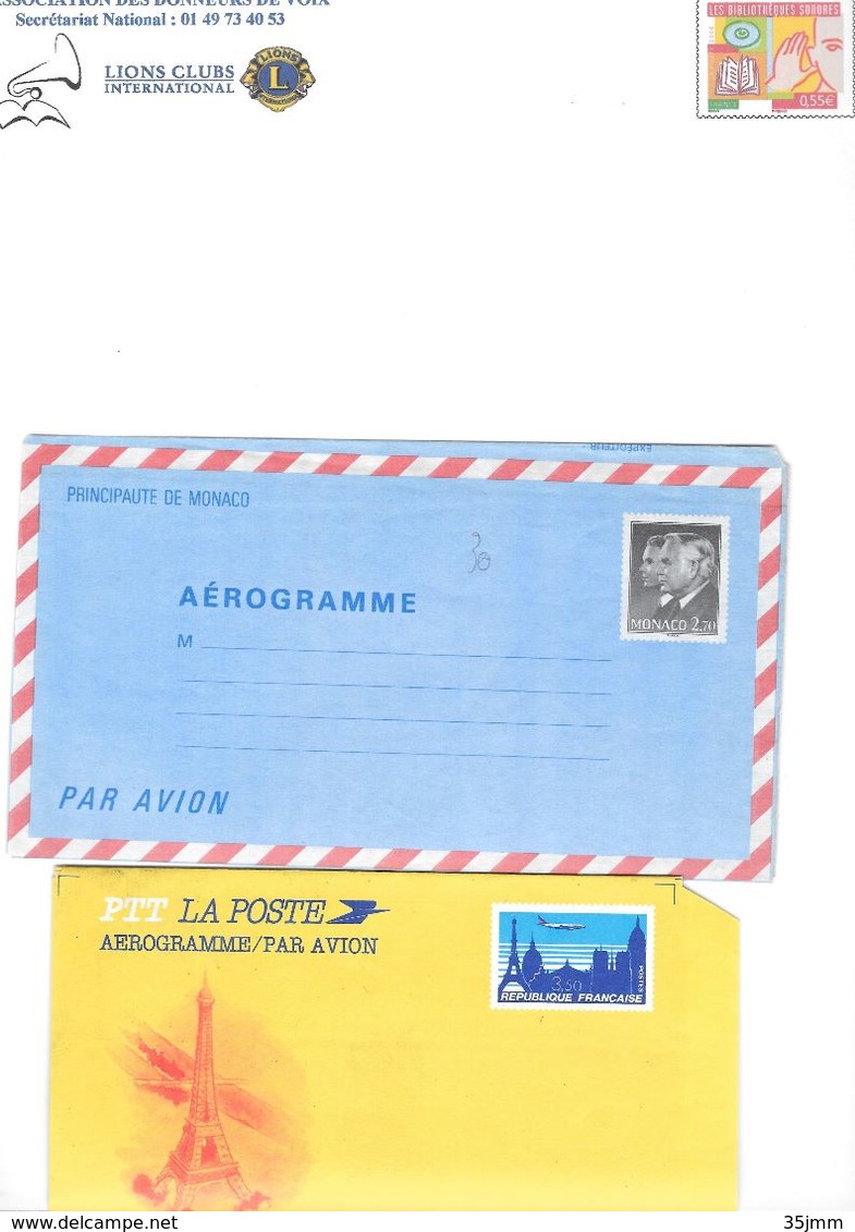 lot aérogrammes, entiers, PAP