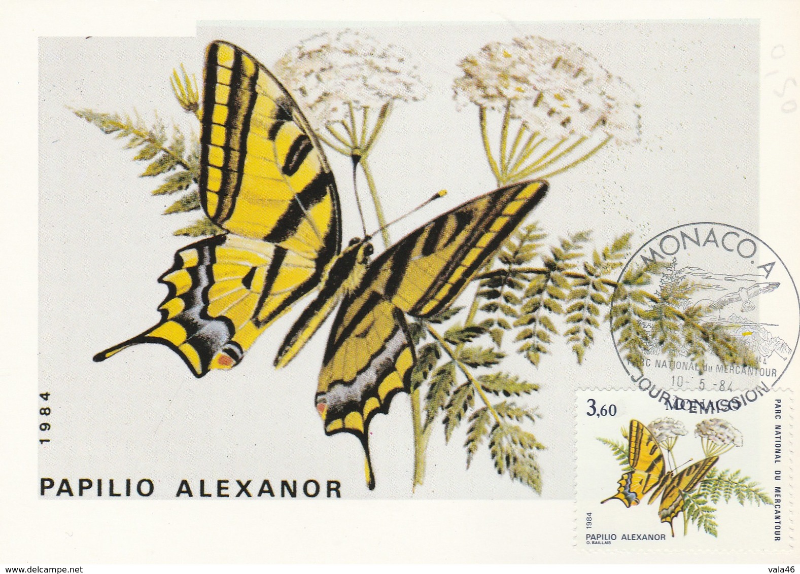 CARTE MAXIMUM MONACO  N° 1424  PAPILIO ALEXANOR - Cartas Máxima