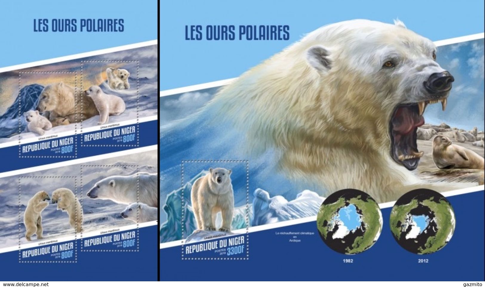 Niger 2018, Animals, Polar Bear, 4val In BF +BF - Faune Arctique