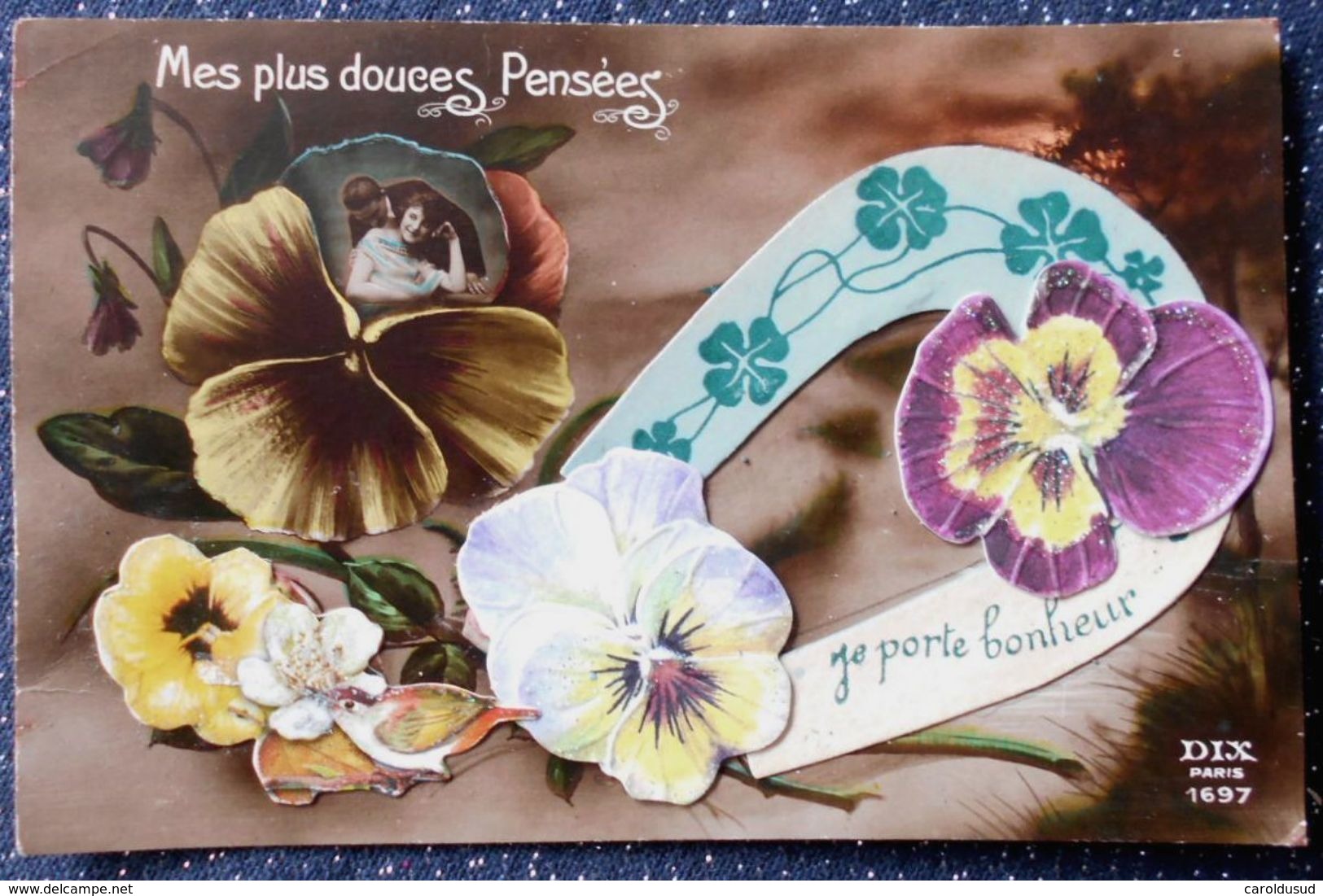 Photo COUPLE HOMME FEMME CATHERINE VALENTIN Dans Pensée Ajoutis Decoupis Collage Fer Et Fleurs Pensées - Saint-Valentin