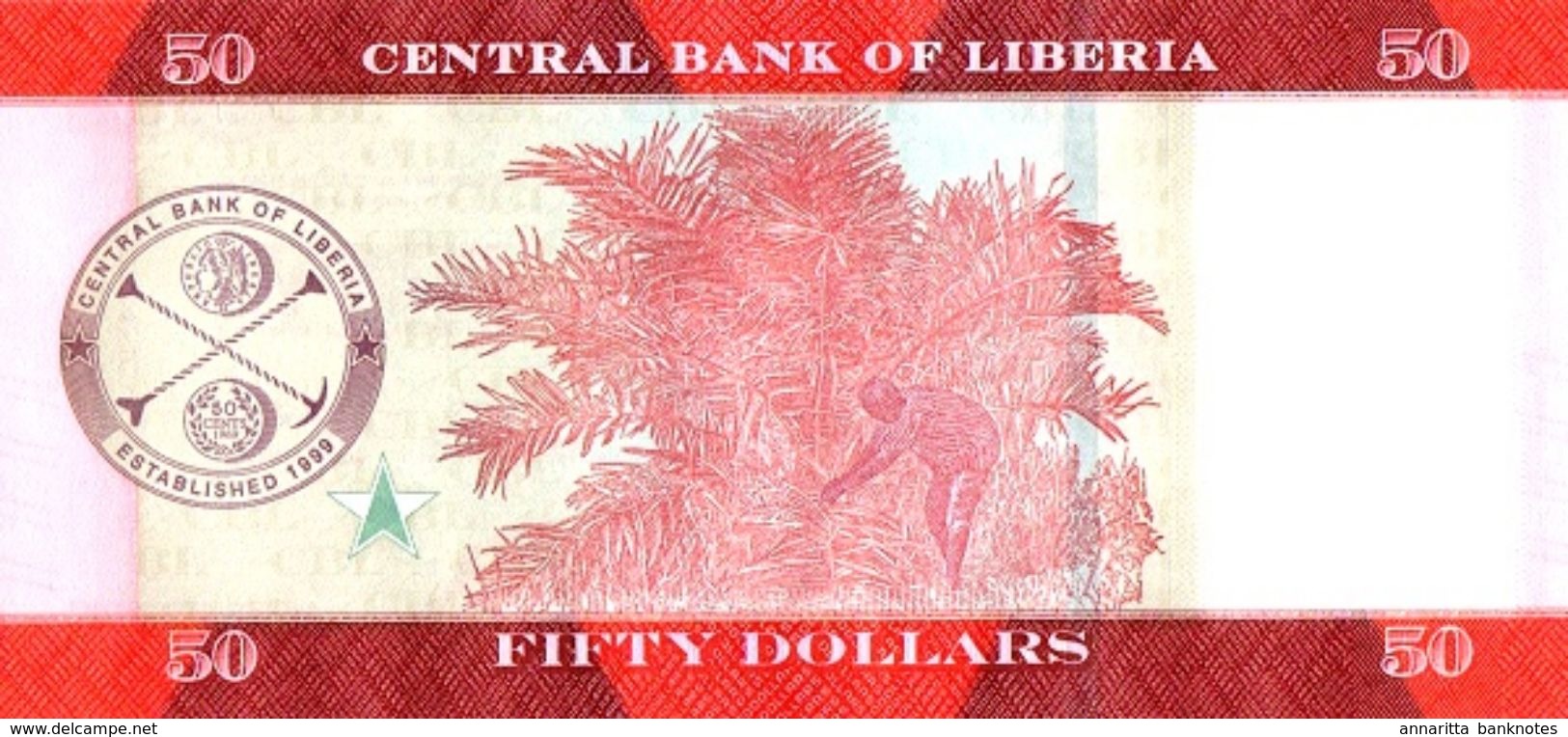 Liberia 50 Dollars 2016, UNC (P-34a, B-314a) - Liberia