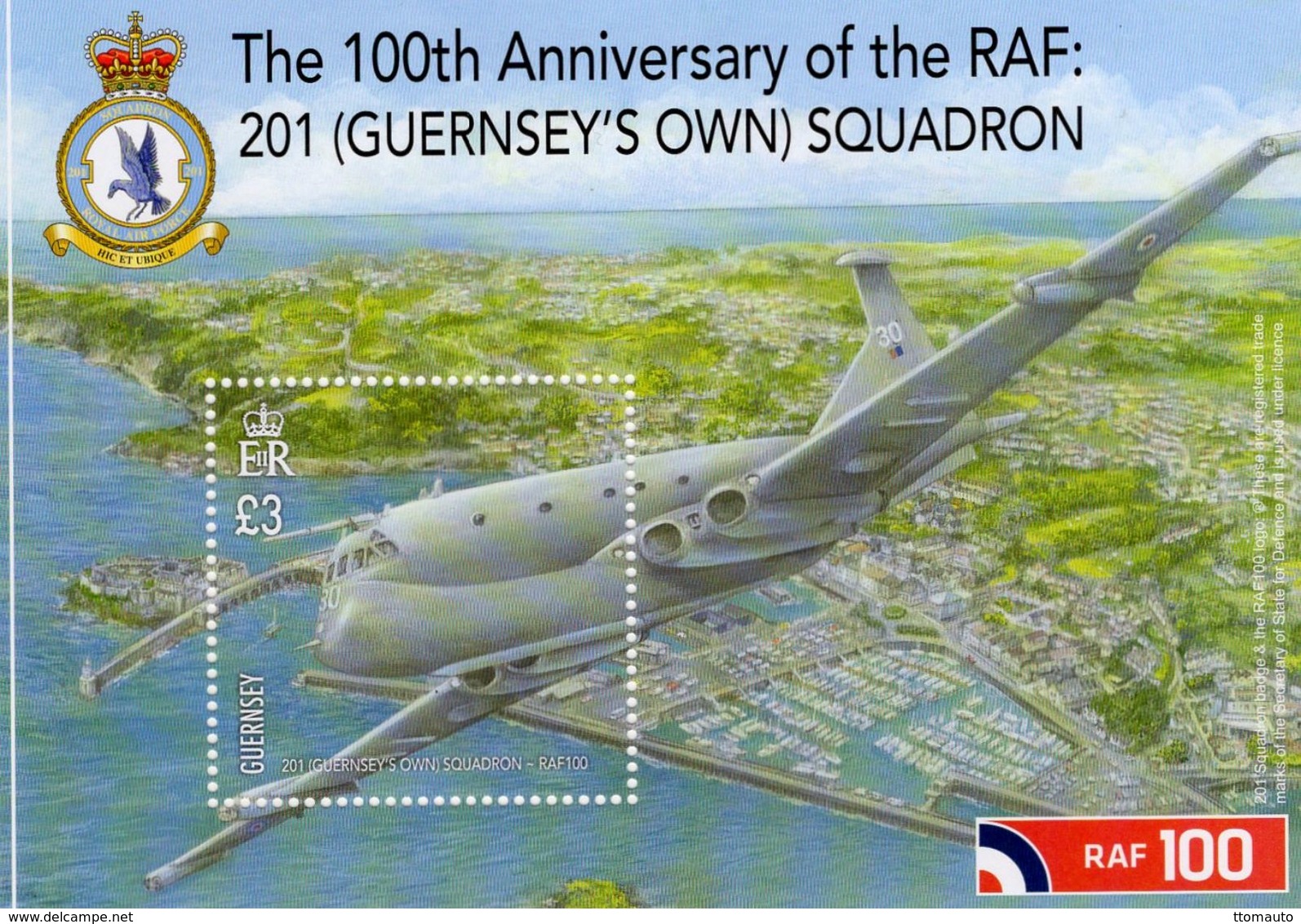 Guernsey  -   RAF 201 Squadron  -  Nimrod MR2P  -  1v Sheet Neuf/Mint - Avions