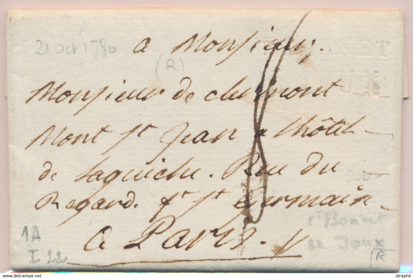 LAC Petite Poste De PARIS - 1785 - 30 Mai - Avec Marque De Boitier, Facteur, Levée, Quantième - TB - 1701-1800: Précurseurs XVIII