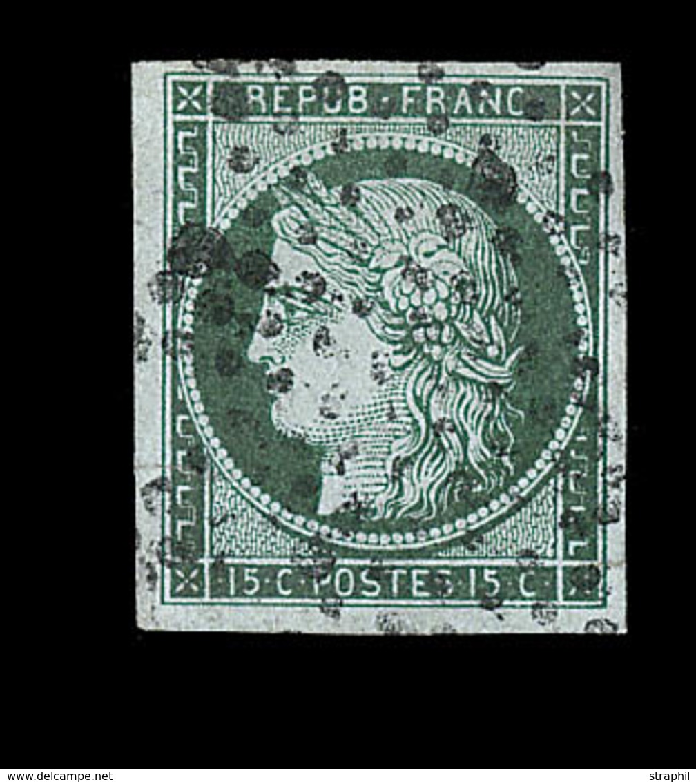O N°2c - 15c Vert Très Foncé - Signé Calves - TB - 1849-1850 Cérès