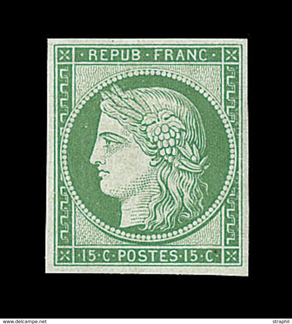 * N°2e - 15c Vert - Réimrpession - TB - 1849-1850 Ceres