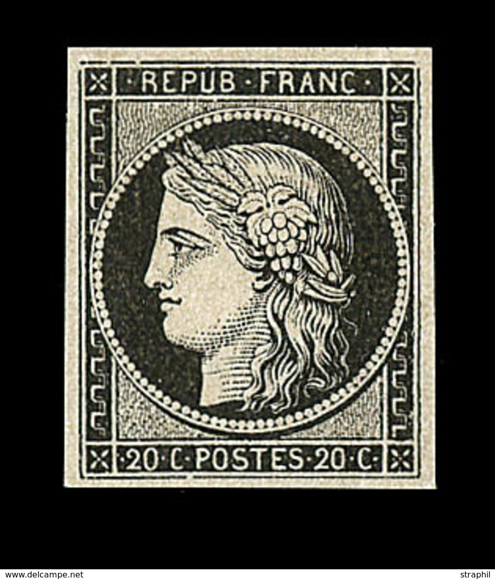 * N°3 - 20c Noir S/jaune - Signé - TB - 1849-1850 Cérès