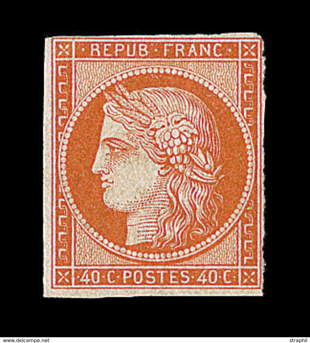 ** N°5 - 40c Orange - Gomme Blanche - Signé Calves + Certificat Eichele - TB - 1849-1850 Cérès