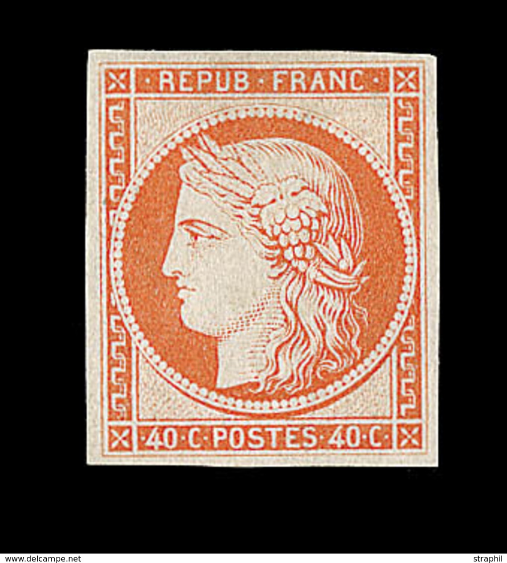 (*) N°5 - 40c Orange - Signé - TB - 1849-1850 Cérès