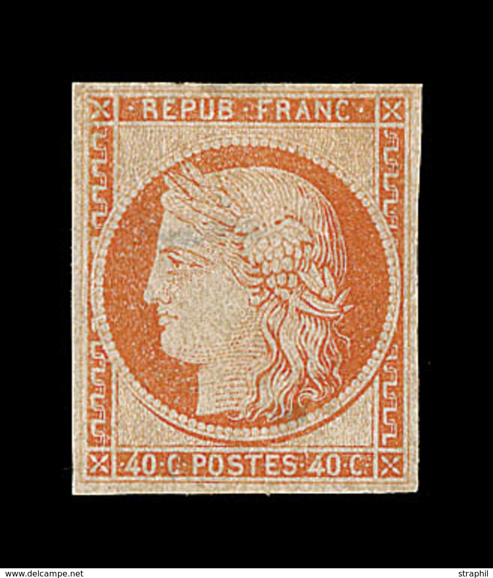 * N°5c - 40c Orange - Gomme Brunâtre - Signé JF Brun - B - 1849-1850 Cérès