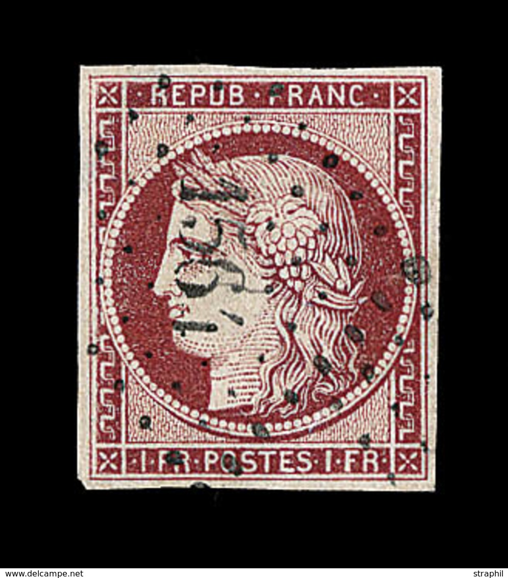 O N°6 - 1F Carmin Foncé - TB - 1849-1850 Cérès