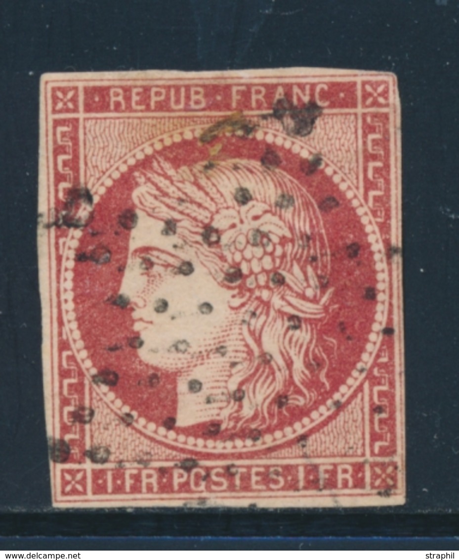 O N°6a - 1F Carmin Clair - Obl. Étoile Muette - Petites Marges - Signé Calves - TB - 1849-1850 Cérès