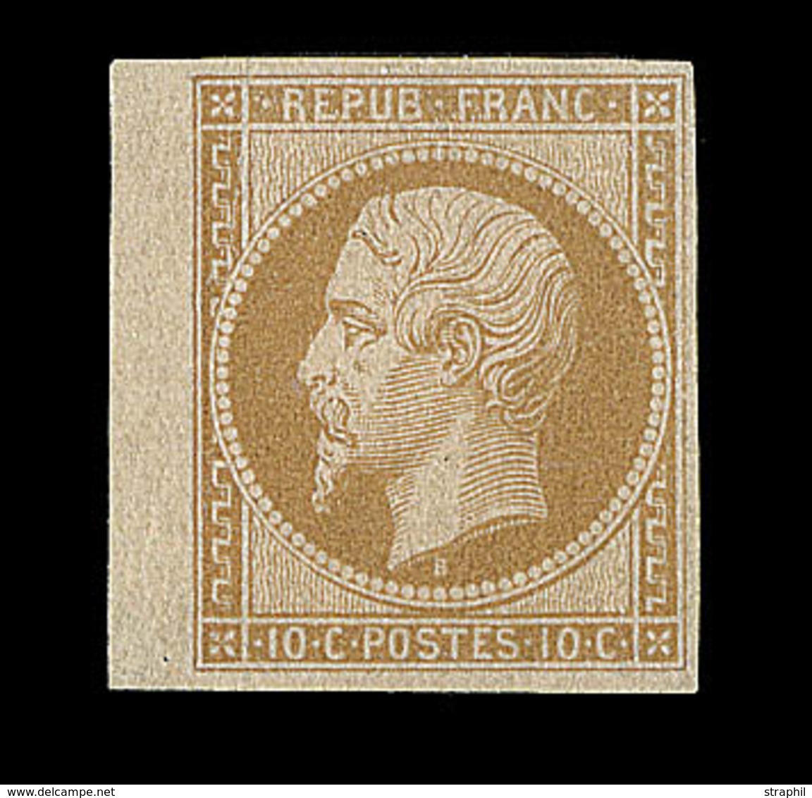 ** N°9e - 10c Bistre - Réimpression - Signé Calves - TB - 1852 Louis-Napoleon