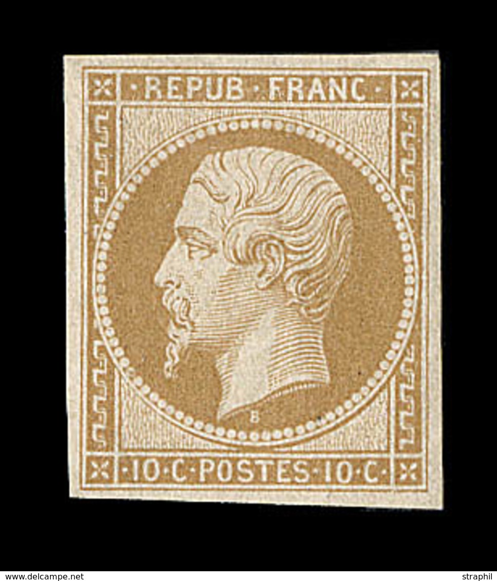 * N°9e - Réimpression Du 10c Bistre Jaune - TB - 1852 Louis-Napoléon