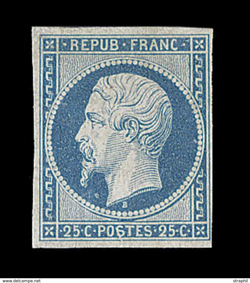 * N°10 - 25c Bleu - Signé Calves - TB - 1852 Luis-Napoléon