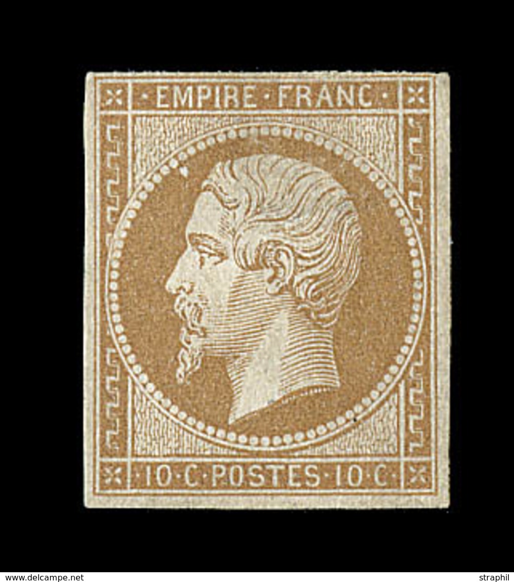 * N°13A - 10c Bistre - Type I - Signé Brun - TB - 1853-1860 Napoléon III.
