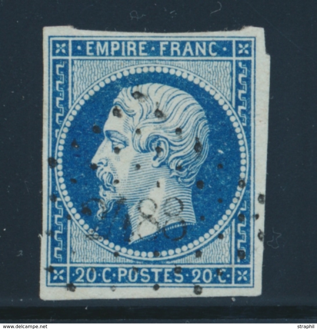 O N°14Ad - Bleu S/vert - TB - 1853-1860 Napoleon III