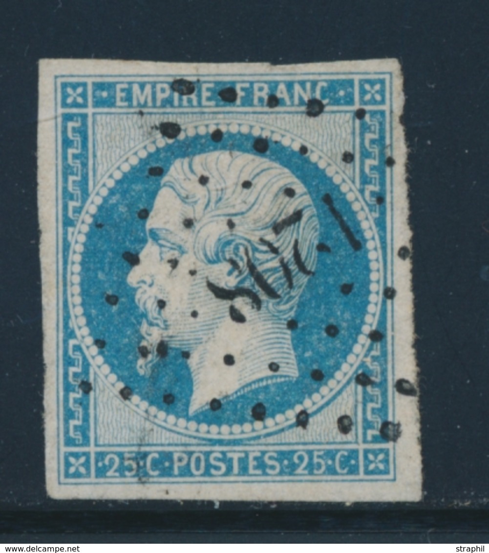 O N°15 - 25c Bleu - Obl. PC 1208 - TB - 1853-1860 Napoléon III.