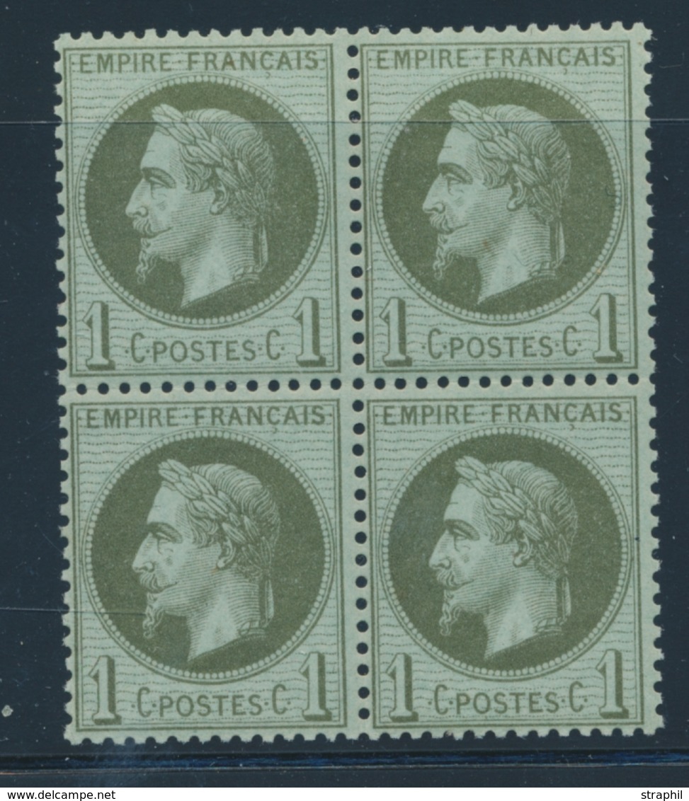 ** N°25 - 1c Bronze - Bloc De 4 - TB - 1863-1870 Napoléon III Lauré