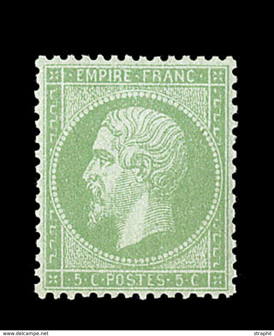 ** N°35 - 5c Vert  Pâle S/bleu - Signé Roumet - TB - 1863-1870 Napoléon III Lauré