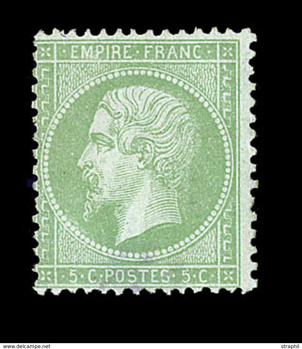 (**) N°35 - 5c Vert Pâle S/bleu - Signé - TB - 1863-1870 Napoleon III Gelauwerd