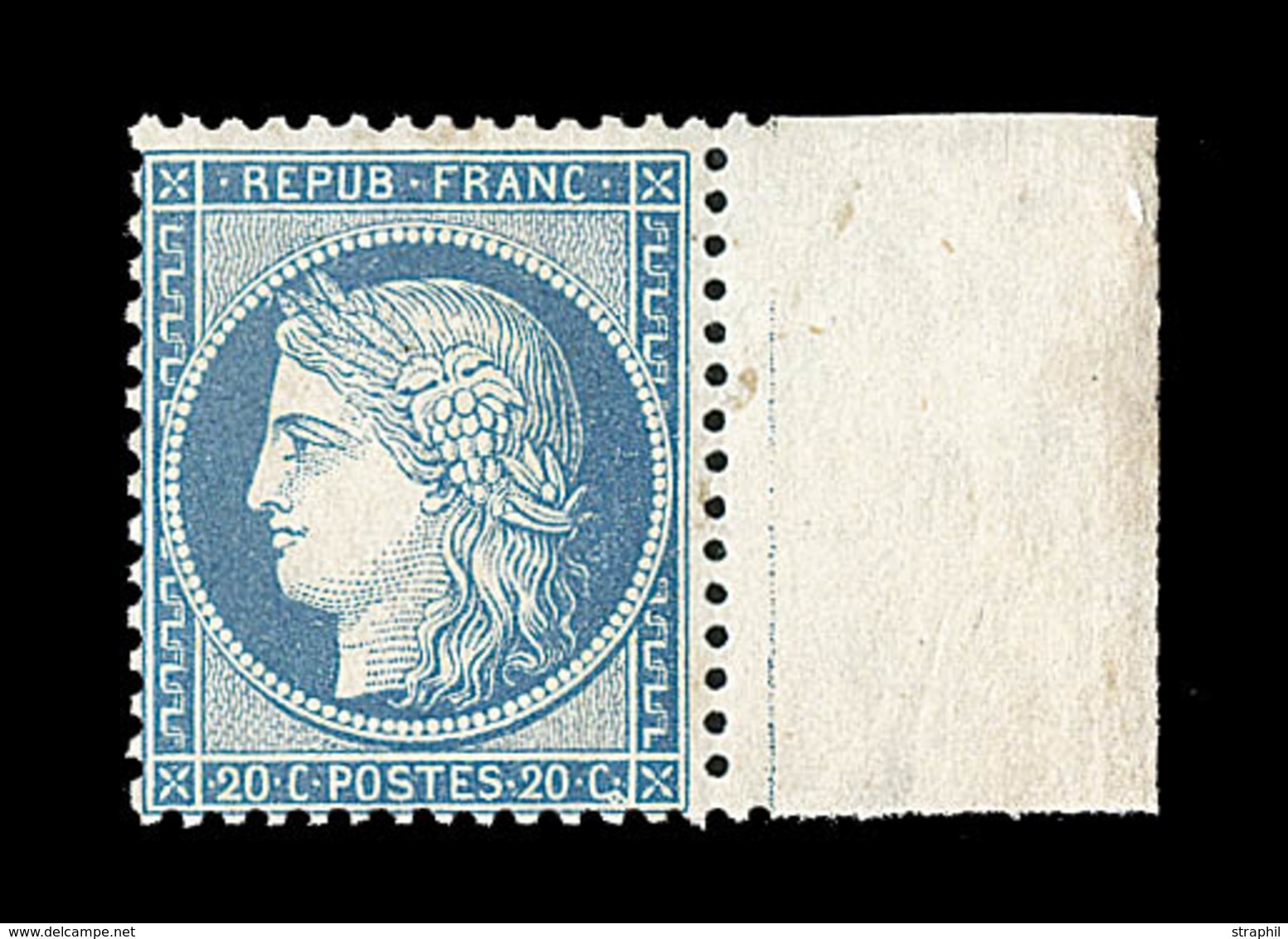 * N°37 - 20c Bleu - BDF - Signé Cérès - TB - 1870 Asedio De Paris