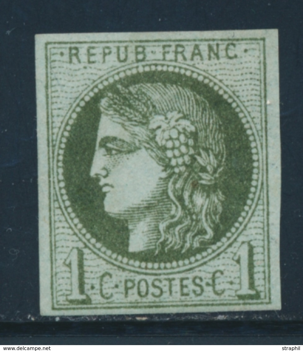 * N°39A - 1c Olive - R1 - TB - 1870 Ausgabe Bordeaux