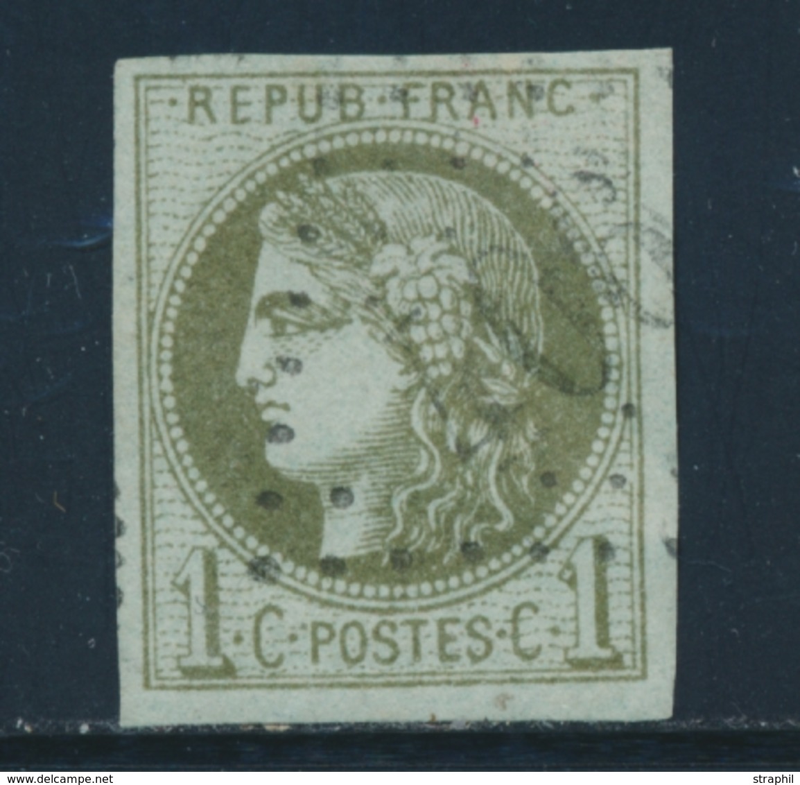 O N°39B - 1c Olive - R2 - Signé Calves - TB - 1870 Emission De Bordeaux