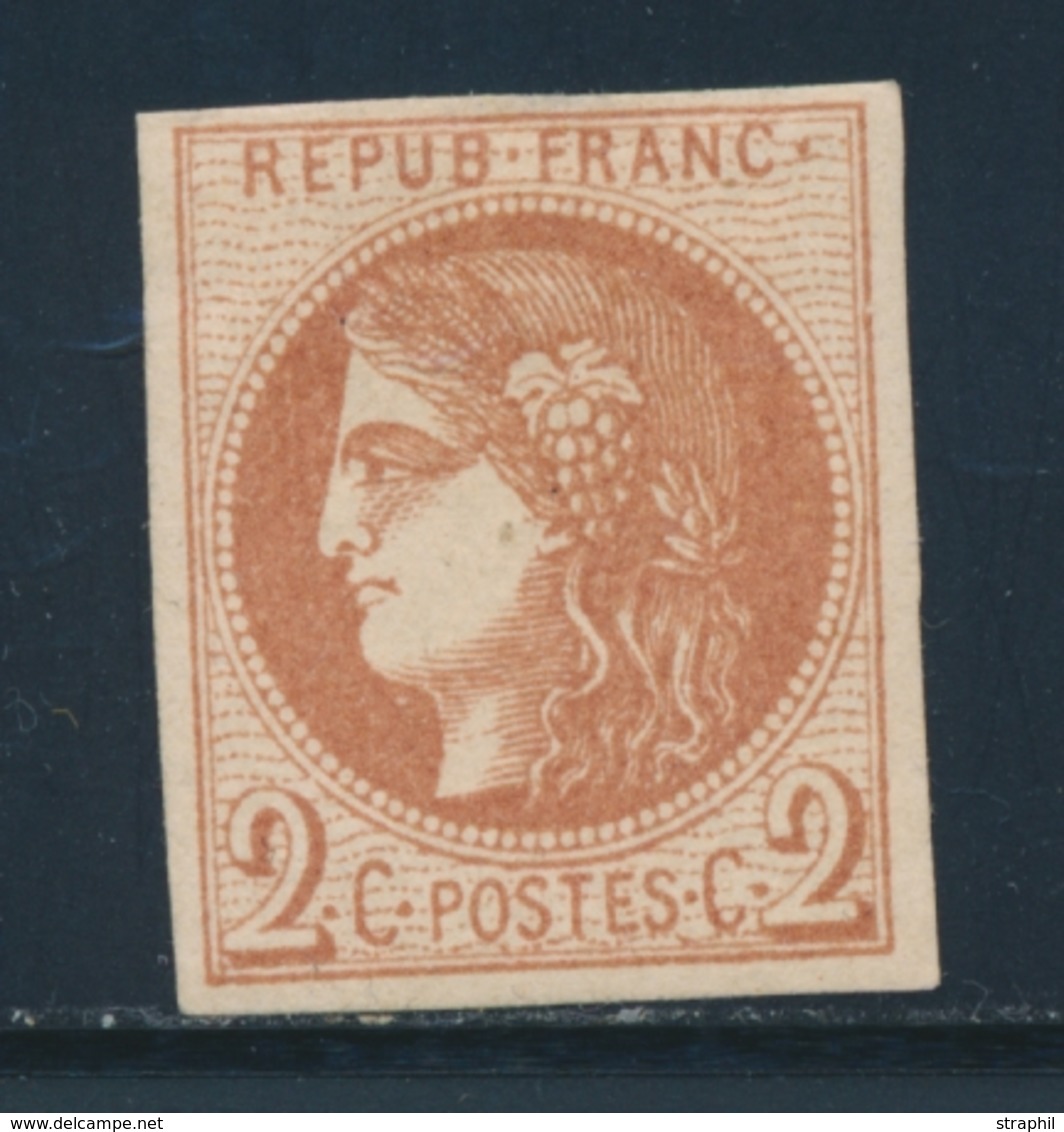 * N°40B - 2c Brun Rouge - Signé Calves - TB - 1870 Bordeaux Printing