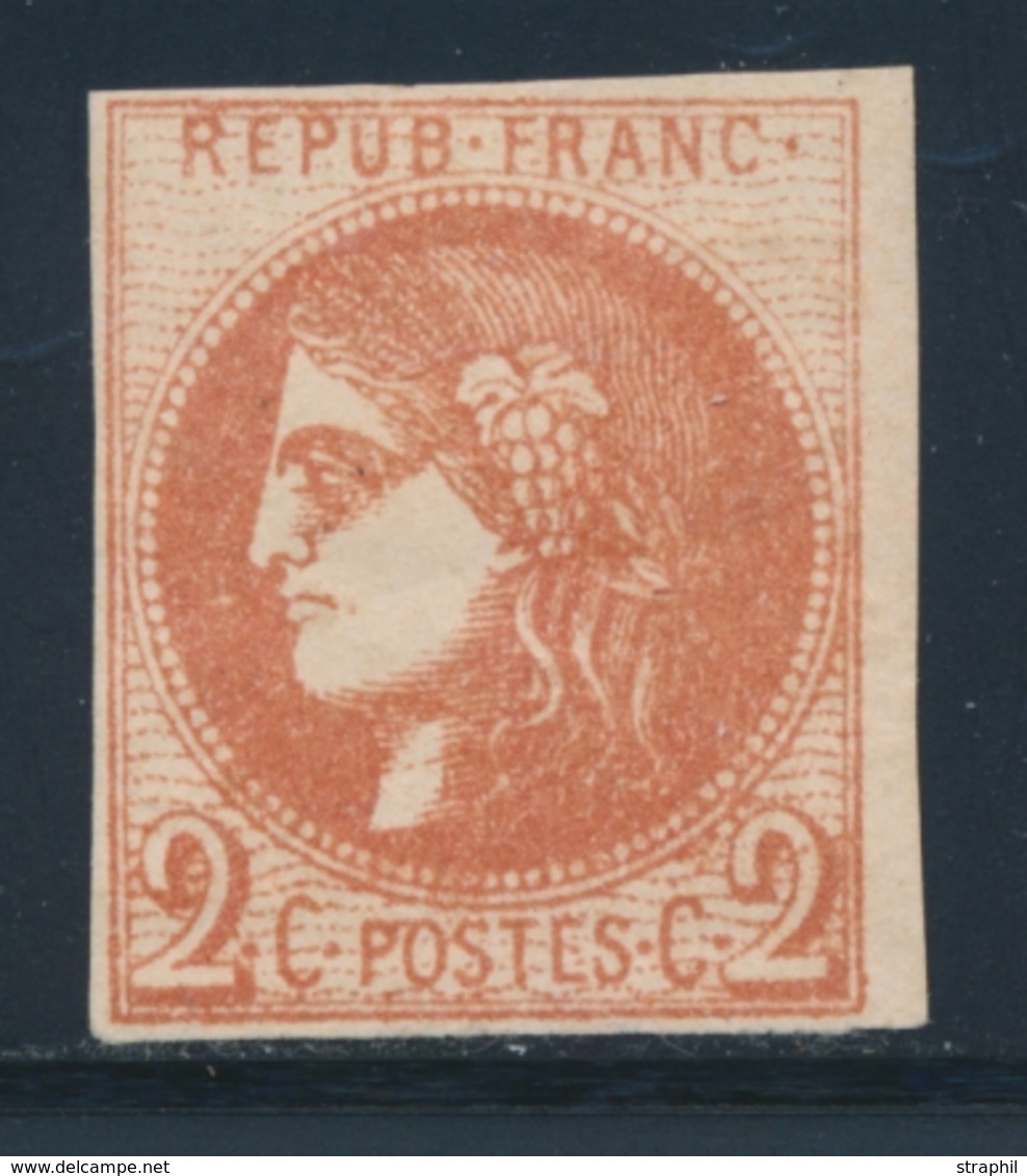 * N°40Ba - 2c Rouge Brique - Signé Et Notifié Calves - TB - 1870 Emission De Bordeaux