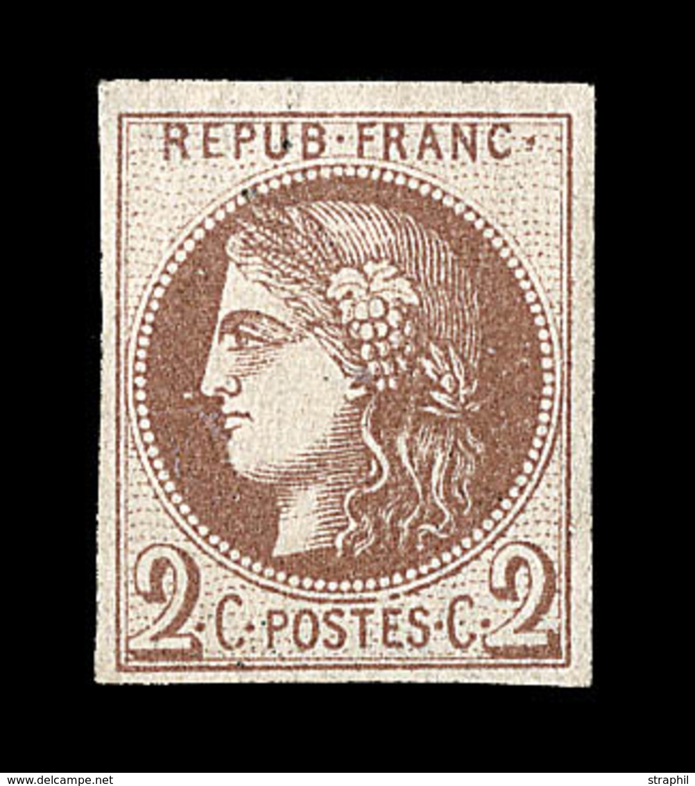 * N°40Bb - 2c Marron - Signé - TB - 1870 Uitgave Van Bordeaux