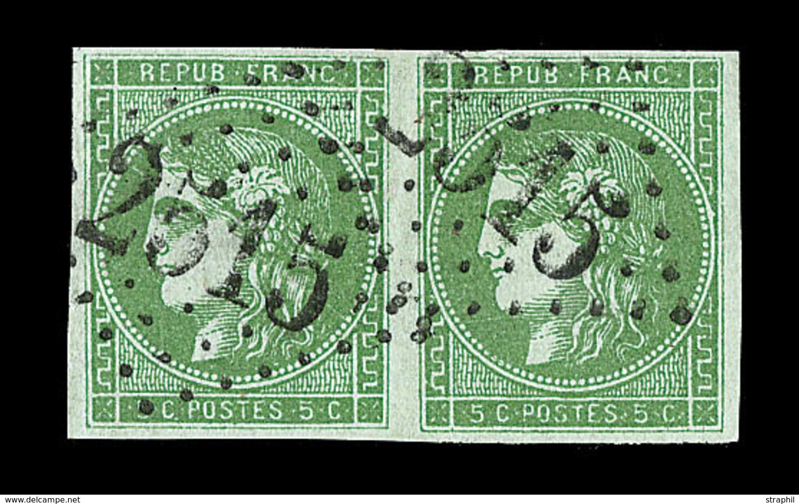 O N°42B - R2 - Paire - Signé Calves - TB - 1870 Bordeaux Printing