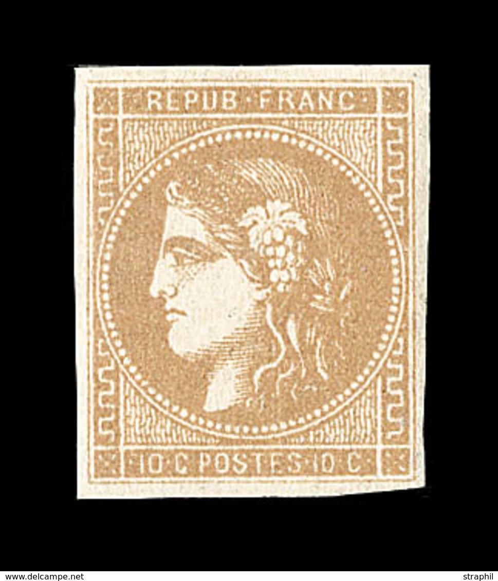 ** N°43A - 10c Bistre - R1 - Signé Miro - TB - 1870 Uitgave Van Bordeaux