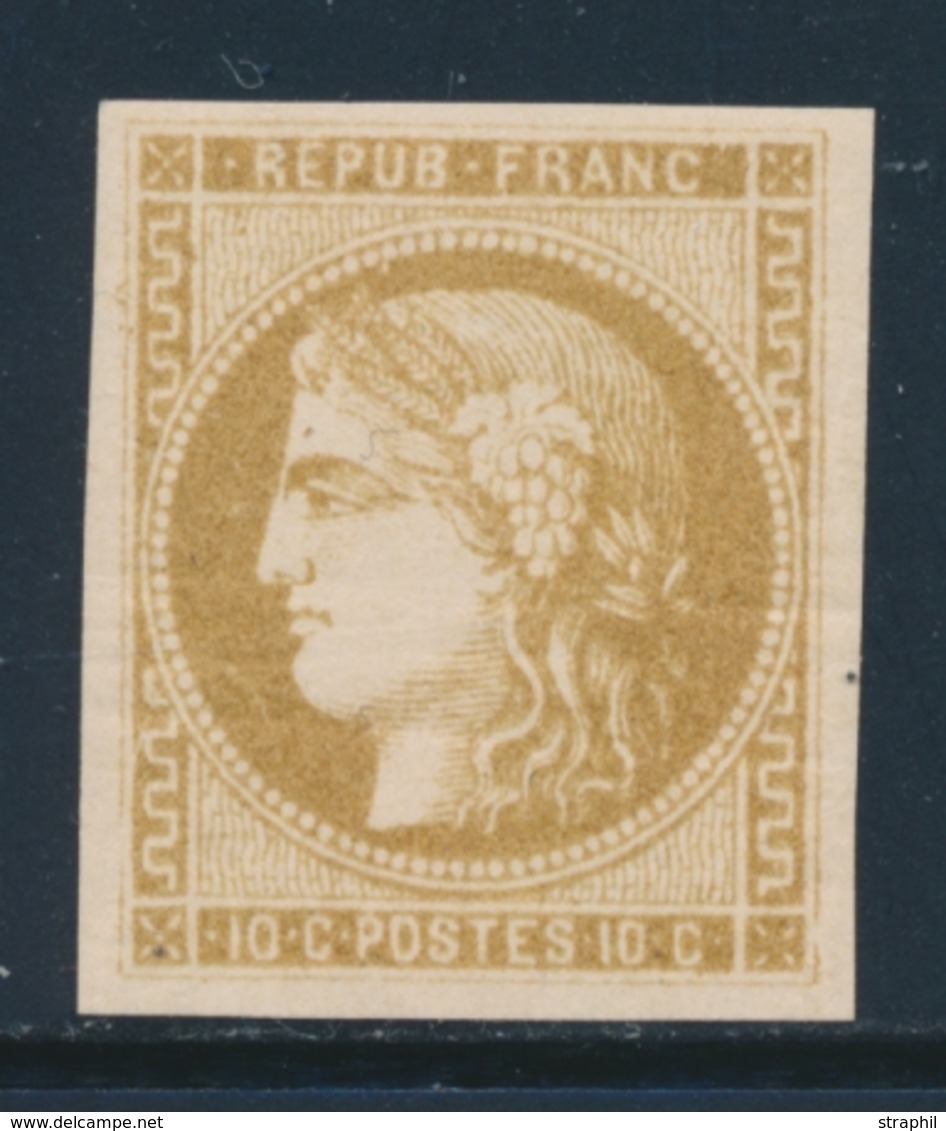 ** N°43Ab - 10c Bistre Verdâtre - Report 1 - TB - 1870 Bordeaux Printing