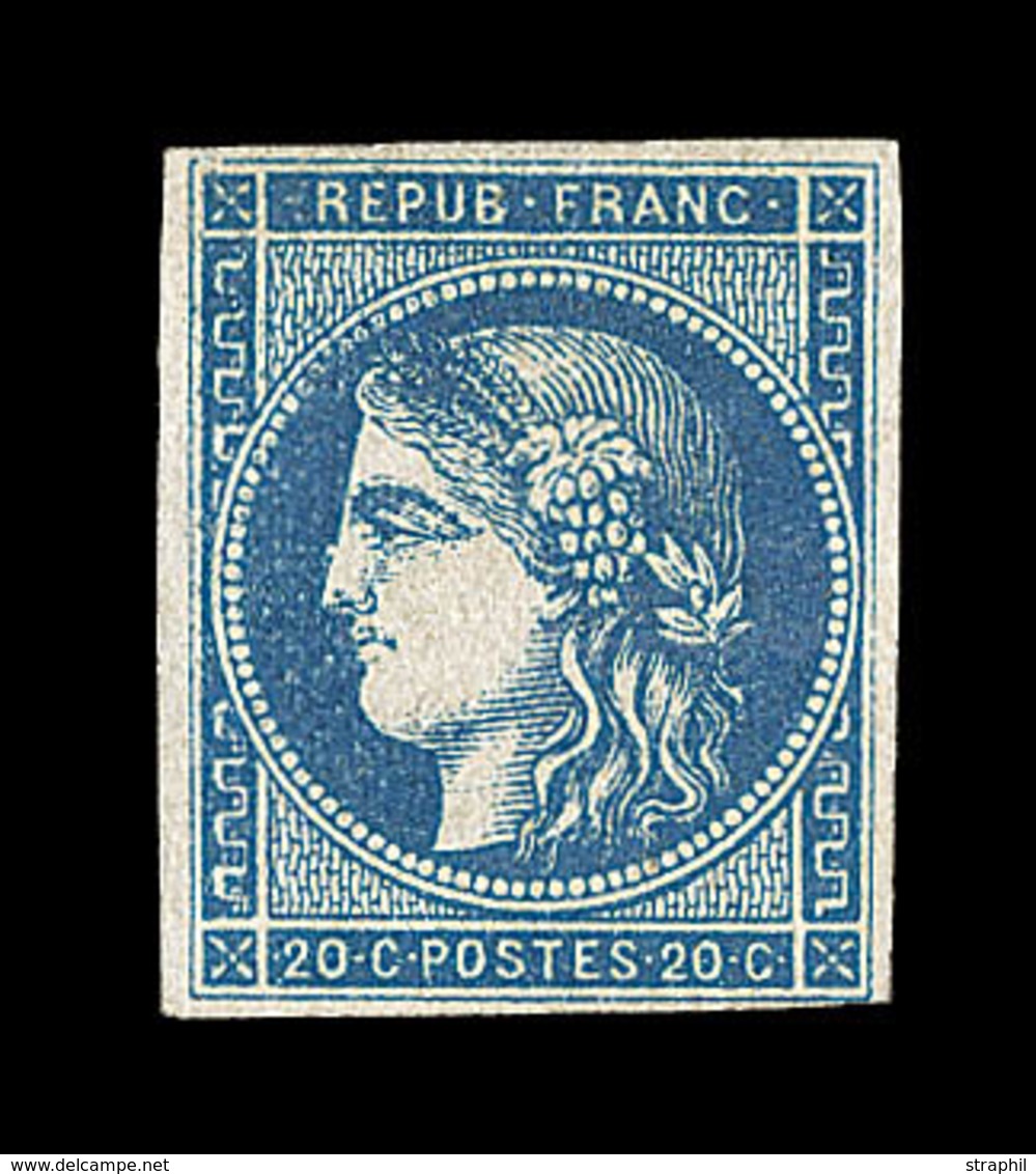 * N°45B - 20c Bleu - Report 2 - TB - 1870 Emission De Bordeaux