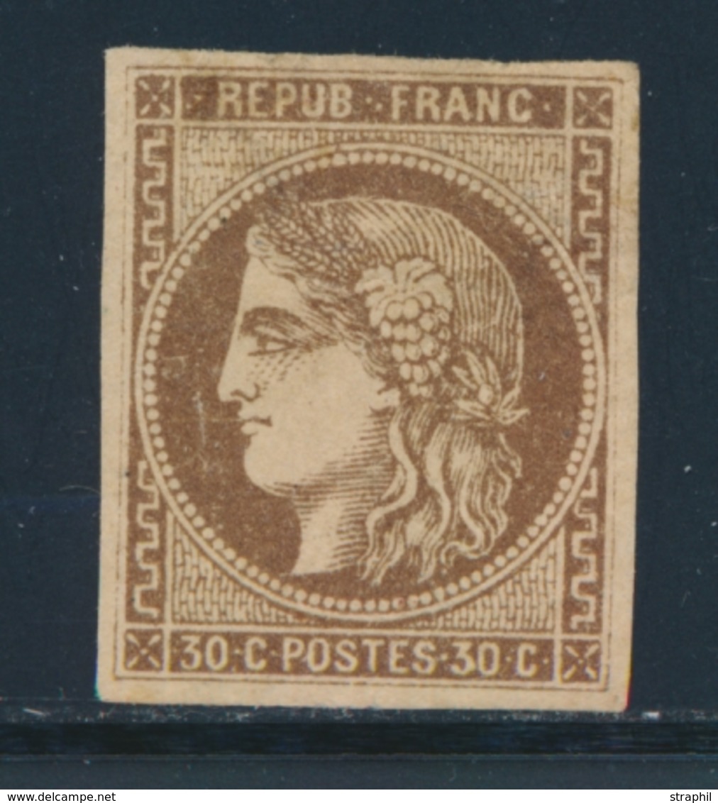 * N°47d - 30c Brun Foncé - Gomme Moyenne - Signé - B/TB - 1870 Ausgabe Bordeaux